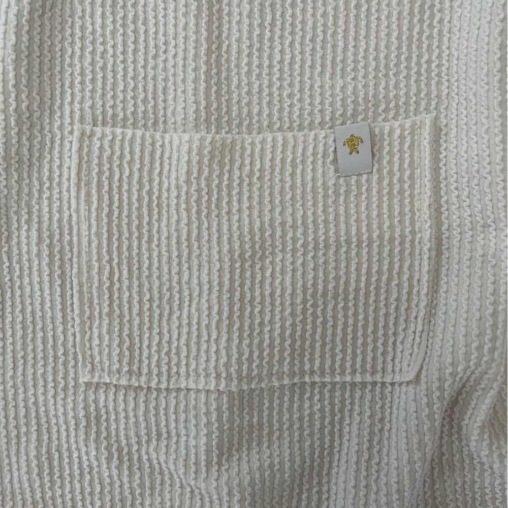 πΎ Simply Southern Ivory Ribbed Pocket Tee β Oversized Cropped Top L - Picture 9 of 11
